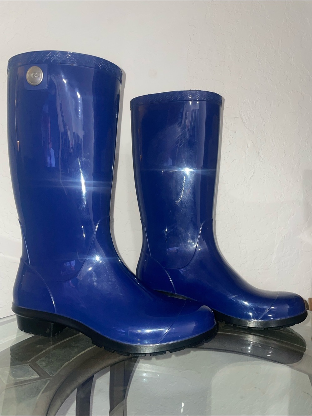 UGG Glossy Navy Blue Women's Rain Boots